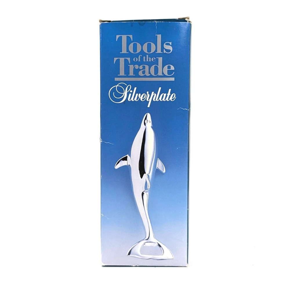 Vintage 1994 Tools of the Trade Silver Plated Dolphin Bottle Opener Macys Cellar